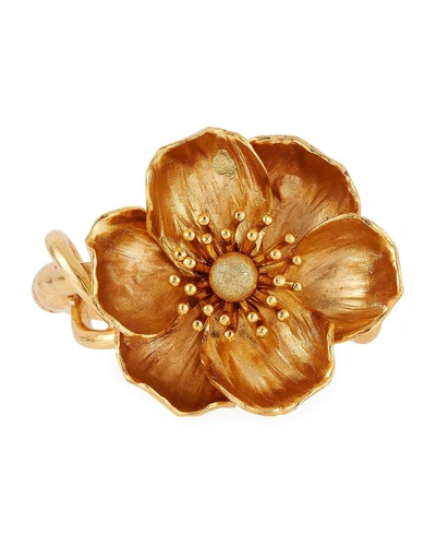 Oscar De La Renta Poppy Flower Bracelet In Gold