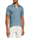 Billy Reid Men's Pensacola Short-sleeve Polo Shirt In Faded Blue