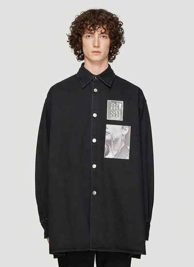 Raf Simons Two Patch Big Fit Shirt In Black ModeSens