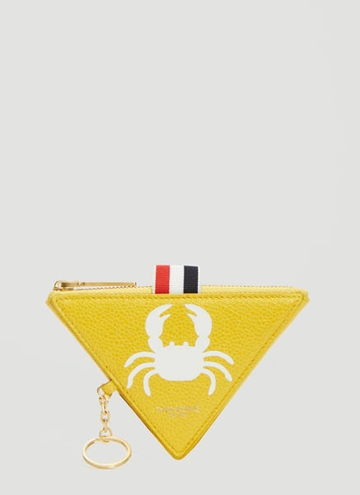 Thom Browne Crab Triangle Coin Pouch Wallet In Yellow