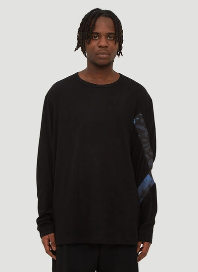 Yohji Yamamoto Shrunken Print Sleeve T-shirt In Black