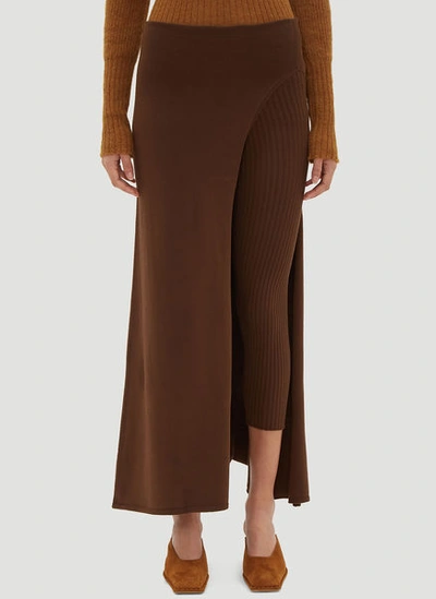 Jacquemus Asymmetric Legging Skirt In Brown