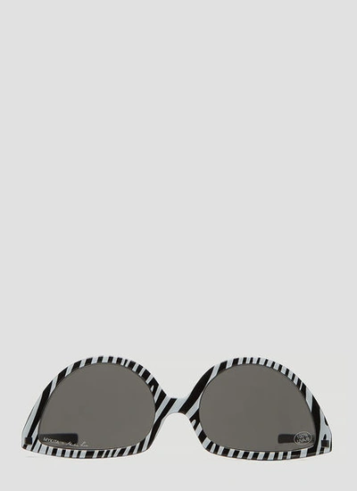 Mykita X Martine Rose Striped Cat Eye Sunglasses In Black