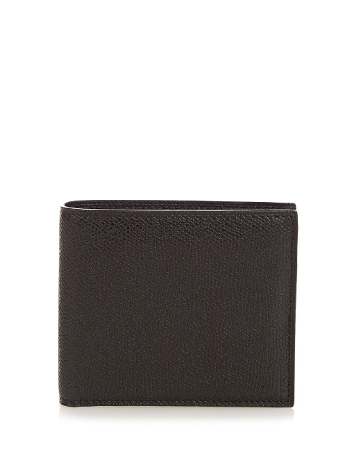 Valextra Grained-leather Bi-fold Wallet In Black | ModeSens