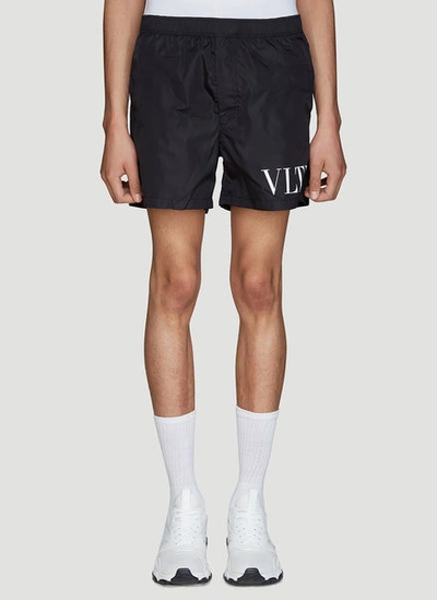 Valentino Vltn Swim Shorts In Black