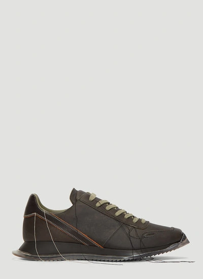 Rick Owens Babel Vintage Runner Lace Up Shoes In Black
