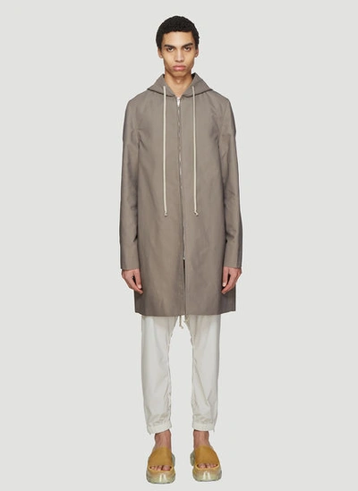 Rick Owens Jumbo Brother Parka Coat In Grey