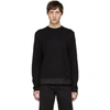 Prada Technical Knit Side Zip Sweater In Black