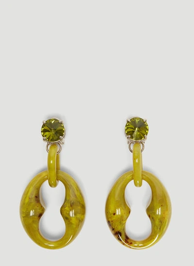 Prada Plexiglass Earrings In Green