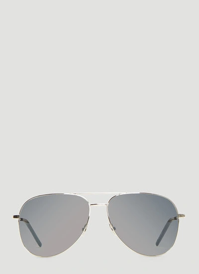 Saint Laurent Classic 11 Sunglasses In Silver
