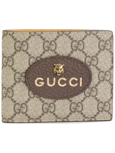 Gucci Gg Supreme Bi-fold Wallet In Beige