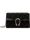 Gucci Dionysus Small Velvet Gg Supreme Shoulder Bag In Nero/ Nero/ Black Diamond