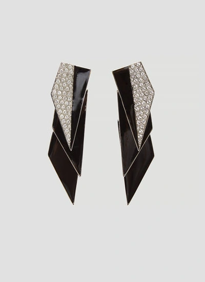 Saint Laurent Smoking Geometric Earrings In Black