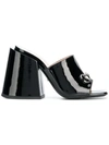 Gucci Lexi 105mm Patent Leather Slide In Black