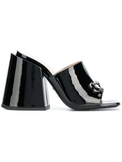 Gucci Lexi 105mm Patent Leather Slide In Black