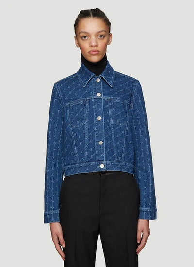 Stella Mccartney Logo Print Denim Jacket In Blue