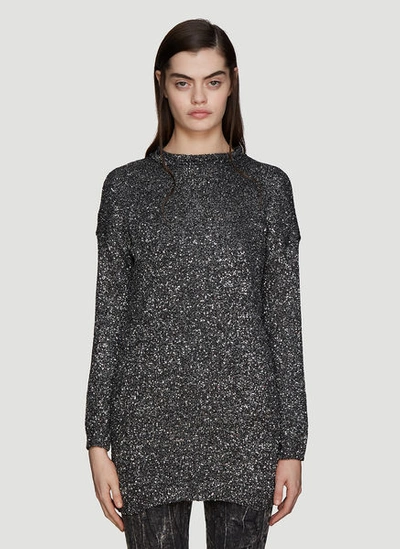 Saint Laurent Glitter Knit Sweater In Black