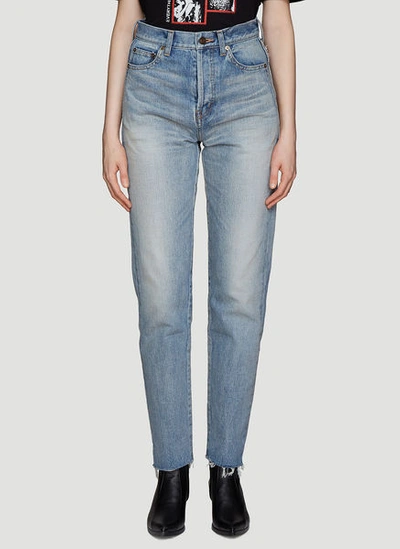 Saint Laurent Slim-fit Bandana Jeans In Blue