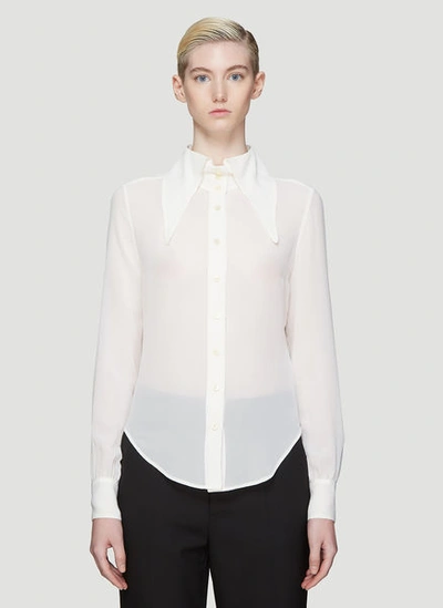 Saint Laurent 70's Pointed Collar Shirt In White