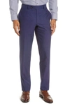 Ted Baker Jefferson Flat Front Solid Wool Dress Pants In Navy
