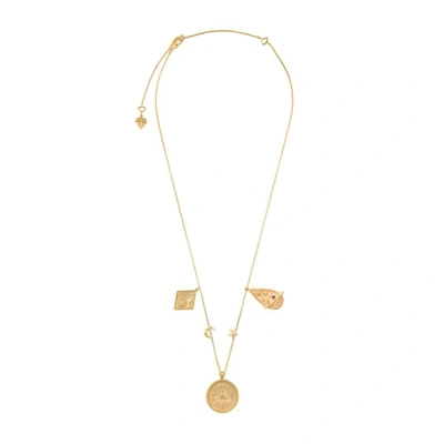 Wanderlust + Co Aleya Gold Multi Charms Necklace