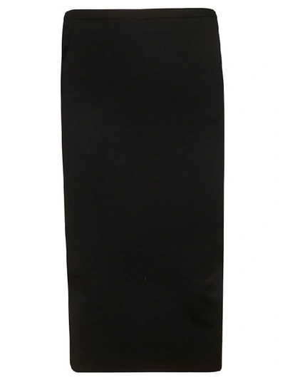 Rick Owens Wrap Back Fitted Skirt In Black