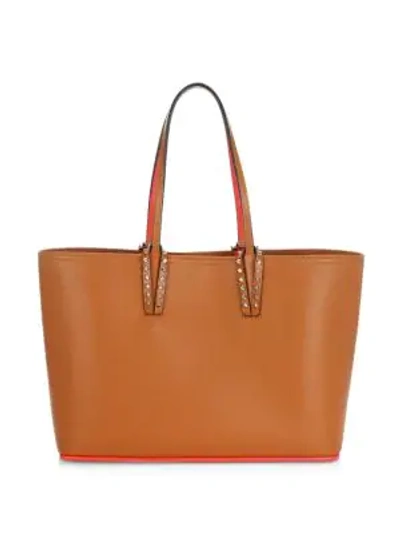 Christian Louboutin Small Cabata Leather Tote In Tan