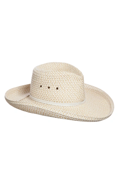 Eric Javits Squishee Western Hat In White Mix