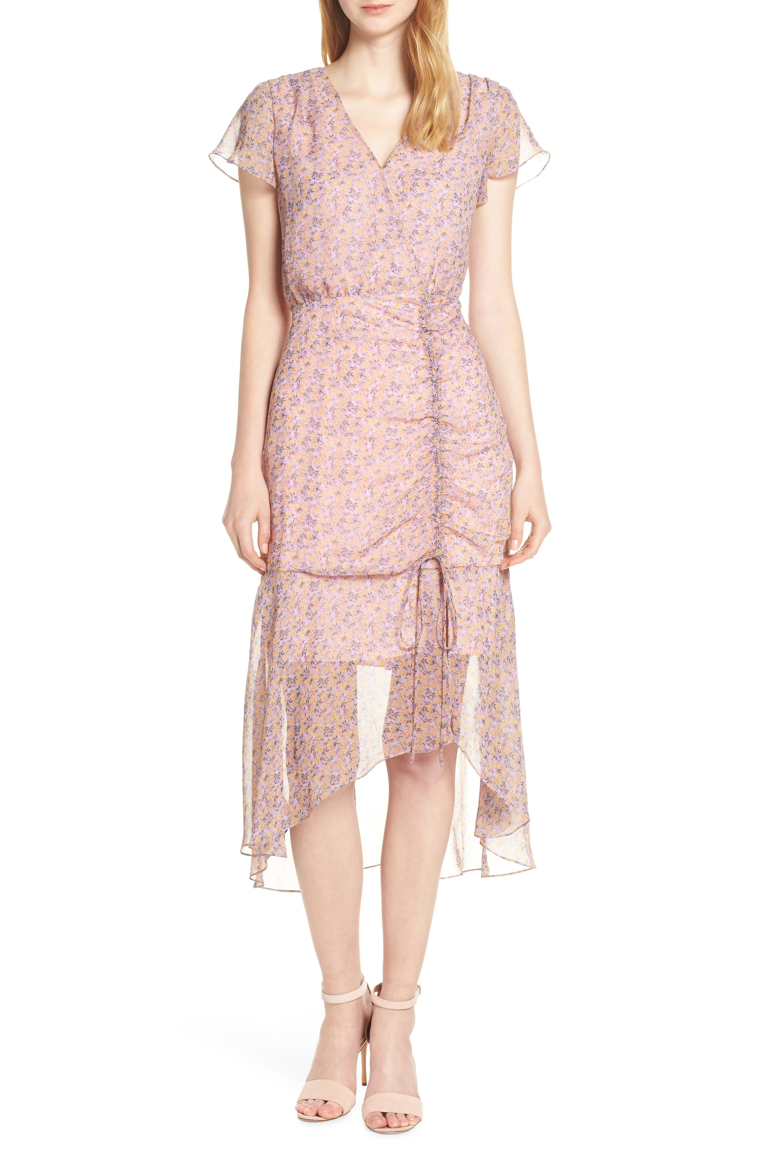 bloom chiffon midi dress