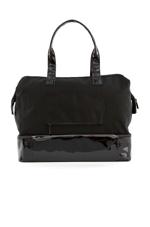Beis The Weekend Patent Travel Tote In Black ModeSens