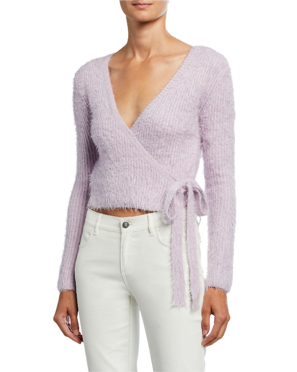 fuzzy wrap sweater