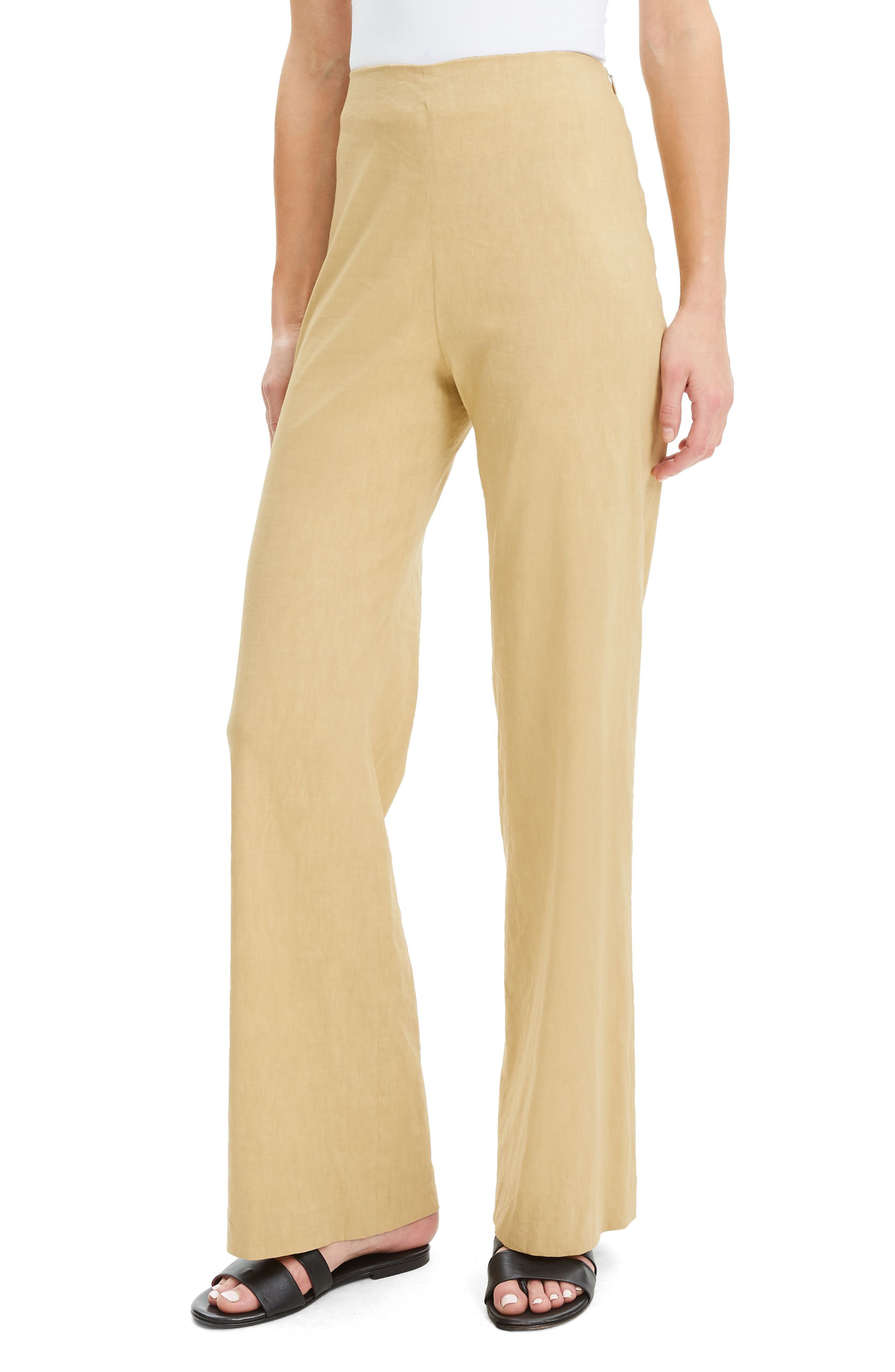 theory wide leg linen pants