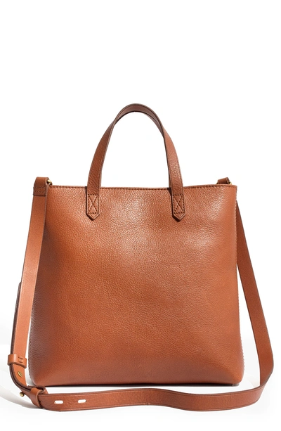 Madewell Small Transport Leather Crossbody Tote - Purple In Wisteria Dove