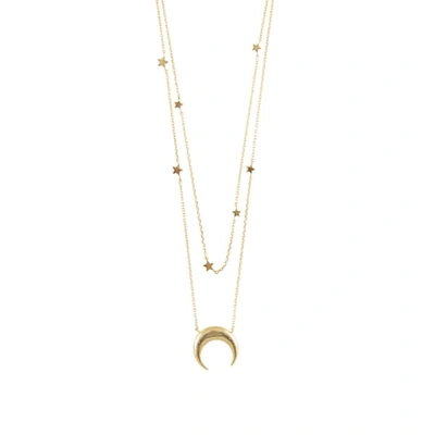 Wanderlust + Co Crescent & Constellation Gold Layered Necklaces