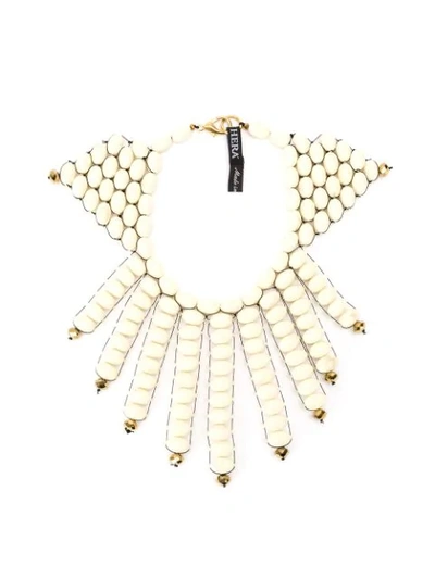 Afroditi Hera Beaded Necklace In White