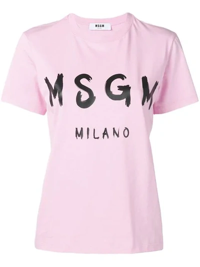 Msgm T-shirt Mit Logo In Pink