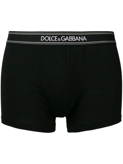 Dolce & Gabbana Branded Boxer Briefs In Black