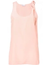 Red Valentino Silk Tank Top In Pink
