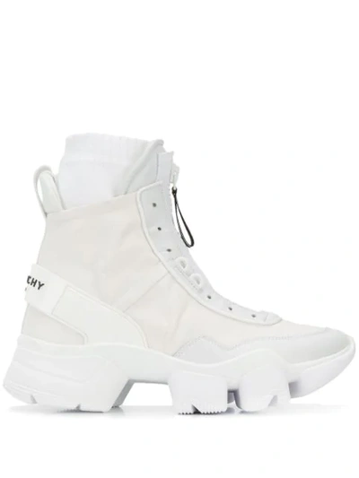 Givenchy Jaw Nylon Sock High Top Sneakers In White