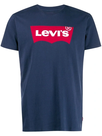 Levi's T-shirt Batwing Logo In Navy-blues | ModeSens