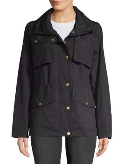 Cole Haan Women's Snap Front Zip Collar Jacket In Black