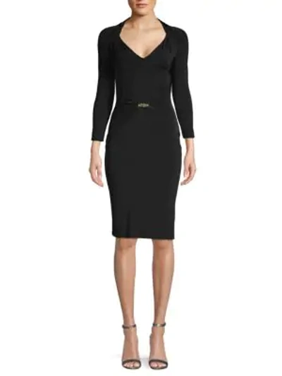 Roberto Cavalli Side-zip Sheath Dress In Black