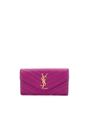 Saint Laurent Monogram Wallet In Pink