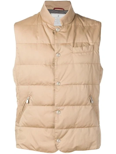 Brunello Cucinelli Padded Gilet In Neutrals