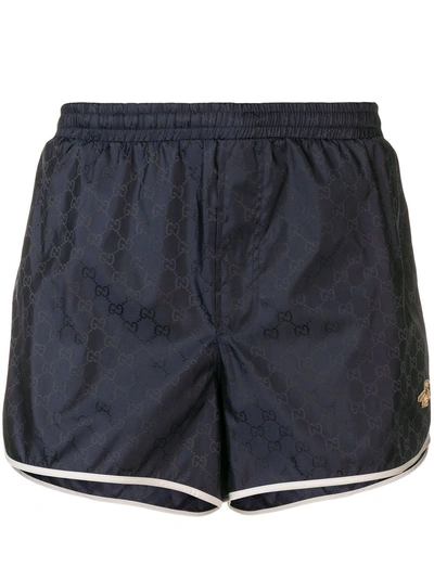 Gucci Gg Pattern Swim Shorts - Blue