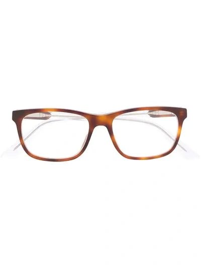 Gucci Tortoiseshell Rectangular-frame Glasses In Brown