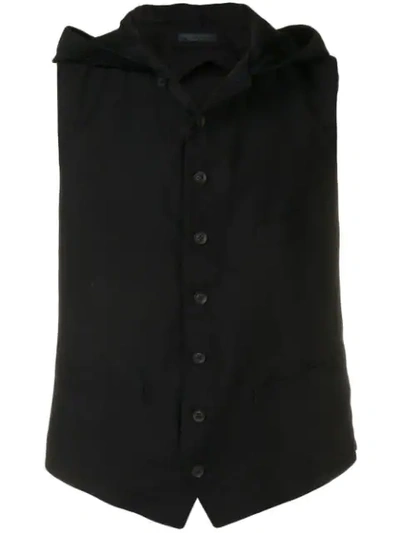 Yohji Yamamoto Opem Back Waistcoat In Black