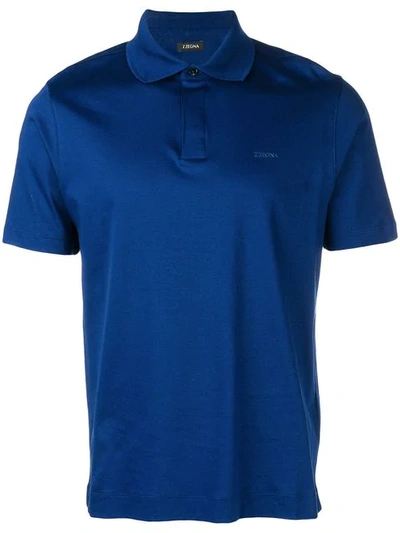 Z Zegna Polo Shirt In Blue
