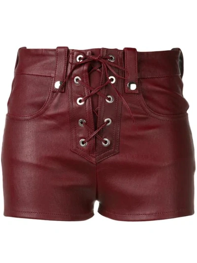 Manokhi Lace Front Shorts In Red