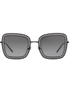 Dolce & Gabbana Women's 52mm Square Lattice Sunglasses In Grey-black